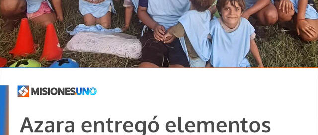 Azara entregó elementos deportivos en el barrio Monte Hermoso 1 para fomentar la actividad física