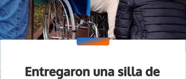 Entregaron una silla de ruedas para una alumna de la Escuela Especial 60 de Azara